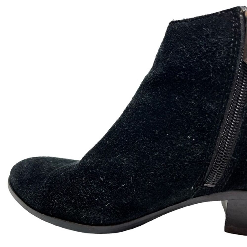 SAM EDELMAN PENROSE Black Ankle Booties Boots Buckles Gothic Leather Suede 6.5 - Picture 5 of 15